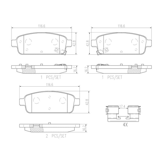 P59080N Brembo PRIME Ceramic Disc Brake Pad Set Brembo Brake Canada