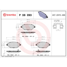 Charger l'image dans la galerie, P59093 Brembo Premium Low-Met OE Equivalent Pad Brembo Brake Canada