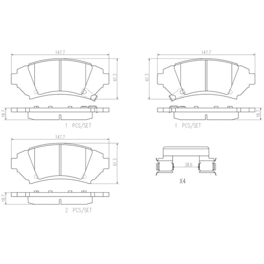 P64001N Brembo PRIME Ceramic Disc Brake Pad Set Brembo Brake Canada