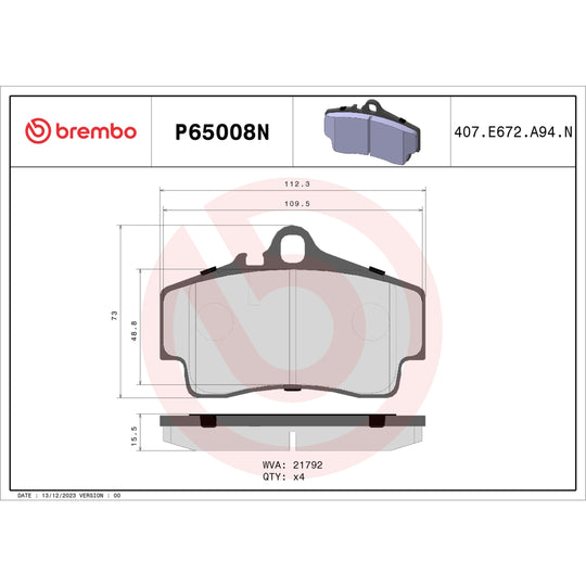 KT00B02 Brembo Ceramic Brake Pad and UV Coated Vented Drilled Brake Disc Kit Brembo Brake Canada