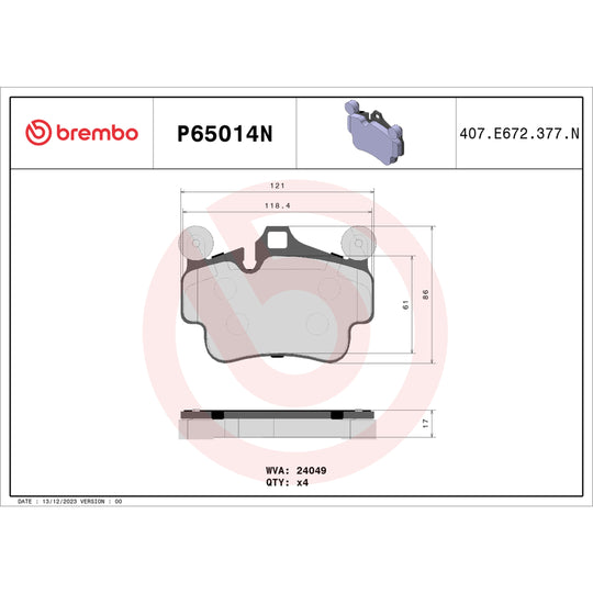 KT00A71 Brembo Ceramic Brake Pad and UV Coated PVT Drilled Brake Disc Kit Brembo Brake Canada