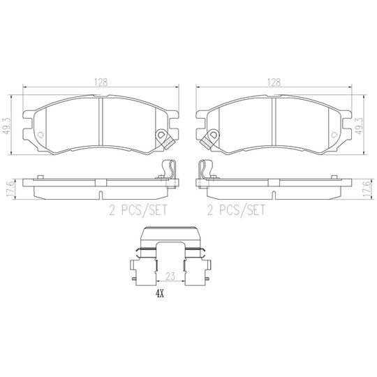 P73001N Brembo PRIME Ceramic Disc Brake Pad Set Brembo Brake Canada
