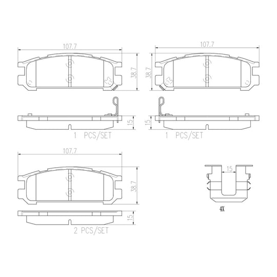 P78005N Brembo PRIME Ceramic Disc Brake Pad Set Brembo Brake Canada