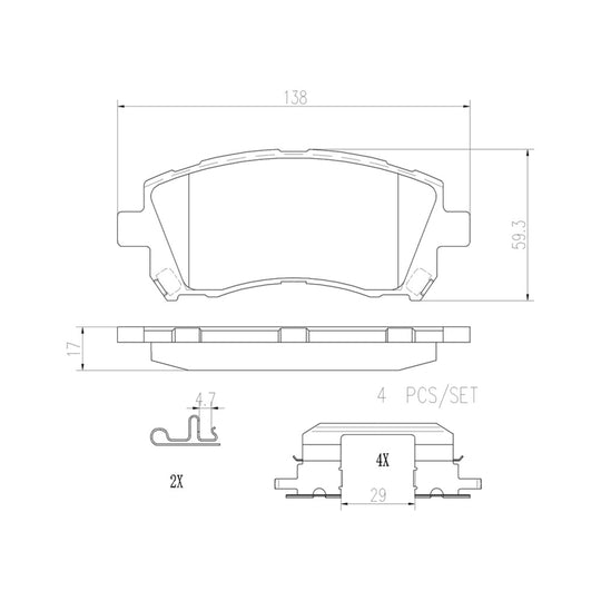 P78010N Brembo PRIME Ceramic Disc Brake Pad Set Brembo Brake Canada