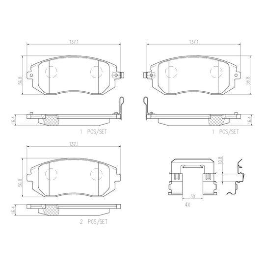 P78013N Brembo PRIME Ceramic Disc Brake Pad Set Brembo Brake Canada