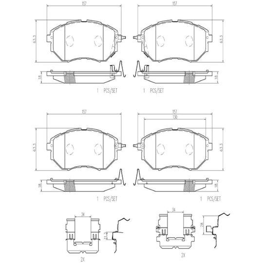 P78017N Brembo PRIME Ceramic Disc Brake Pad Set Brembo Brake Canada