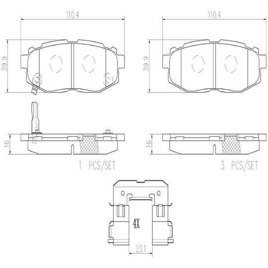 P78018N Brembo PRIME Ceramic Disc Brake Pad Set Brembo Brake Canada