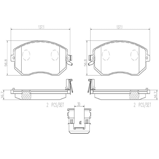 P78021N Brembo PRIME Ceramic Disc Brake Pad Set Brembo Brake Canada