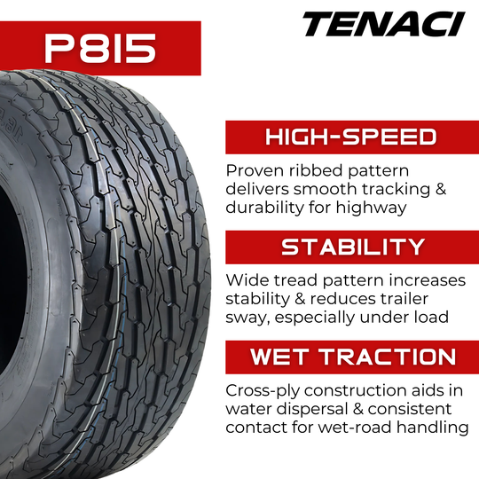 TEN20580010LRE-P815 20.5X8.00-10 10PR Tenaci Journey P815 Trailer Tenaci Journey Tires Canada