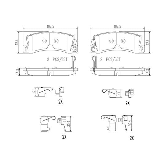 P83015N Brembo PRIME Ceramic Disc Brake Pad Set Brembo Brake Canada