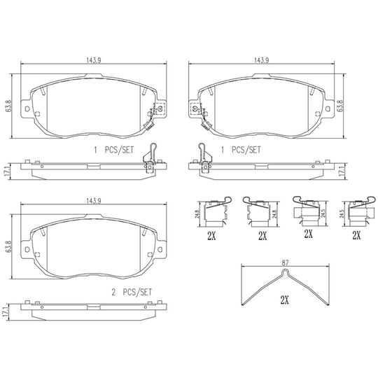P83037N Brembo PRIME Ceramic Disc Brake Pad Set Brembo Brake Canada
