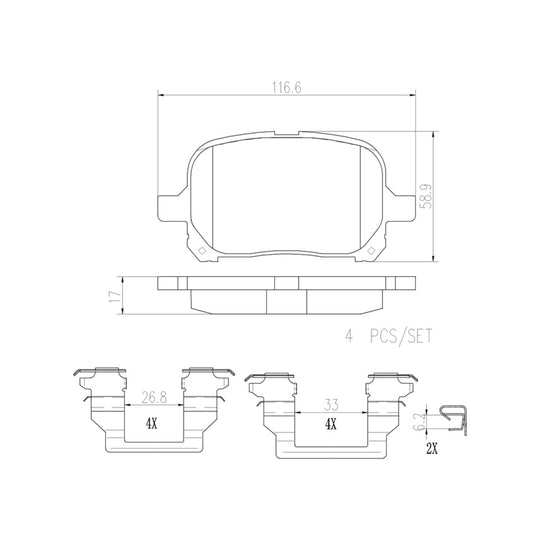 P83040N Brembo PRIME Ceramic Disc Brake Pad Set Brembo Brake Canada