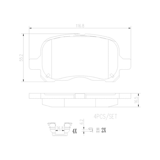 P83044N Brembo PRIME Ceramic Disc Brake Pad Set Brembo Brake Canada