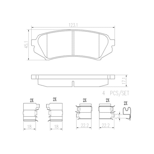 P83049N Brembo PRIME Ceramic Disc Brake Pad Set Brembo Brake Canada