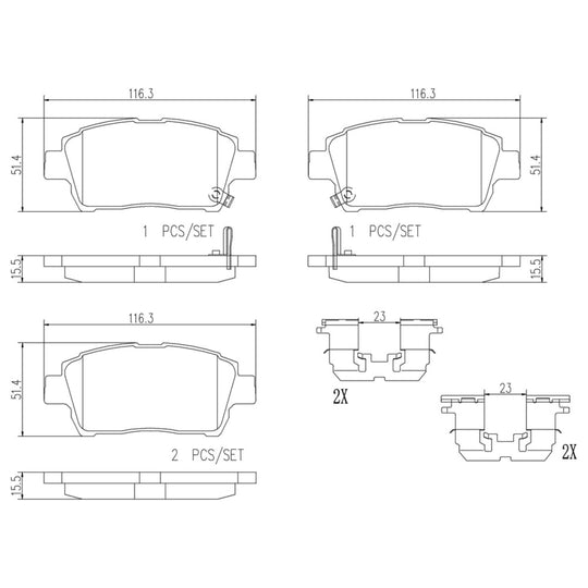 P83051N Brembo PRIME Ceramic Disc Brake Pad Set Brembo Brake Canada