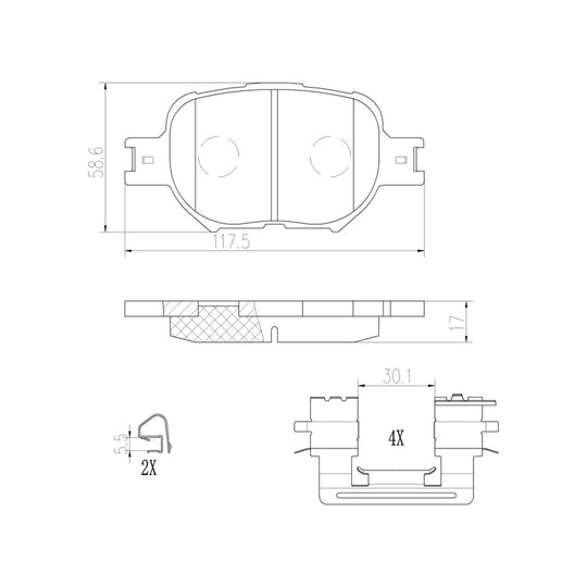 P83054N Brembo PRIME Ceramic Disc Brake Pad Set Brembo Brake Canada
