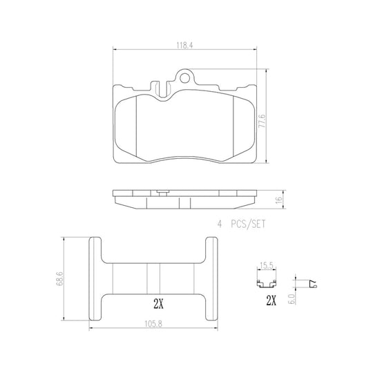 P83058N Brembo PRIME Ceramic Disc Brake Pad Set Brembo Brake Canada