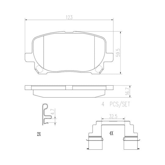 P83061N Brembo PRIME Ceramic Disc Brake Pad Set Brembo Brake Canada