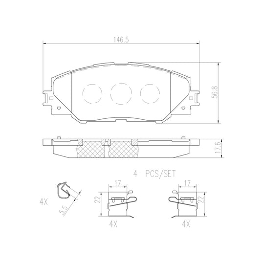 P83071N Brembo PRIME Ceramic Disc Brake Pad Set Brembo Brake Canada