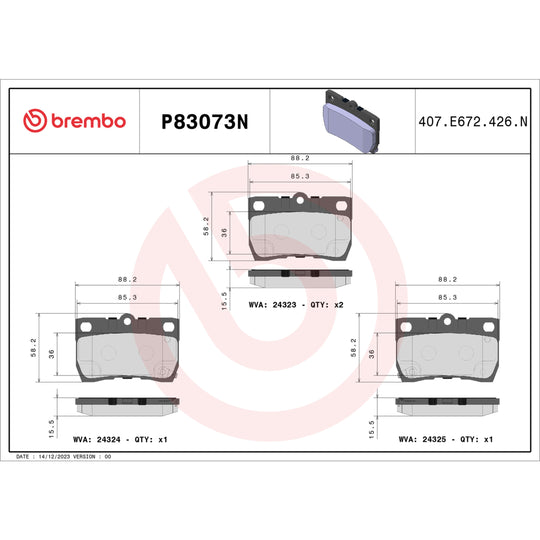 KT00563 Brembo Ceramic Brake Pad and UV Coated Solid  Brake Disc Kit Brembo Brake Canada