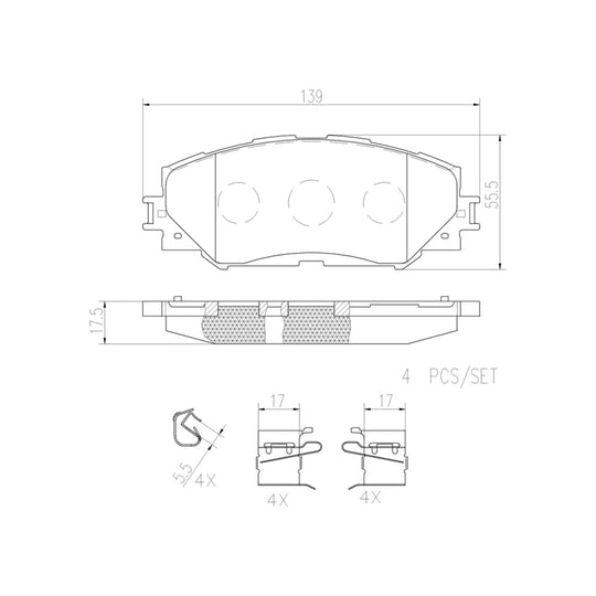 P83082N Brembo PRIME Ceramic Disc Brake Pad Set Brembo Brake Canada