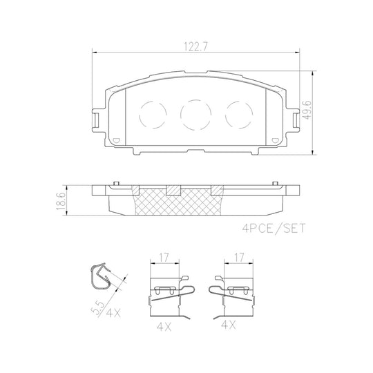 P83086N Brembo PRIME Ceramic Disc Brake Pad Set Brembo Brake Canada