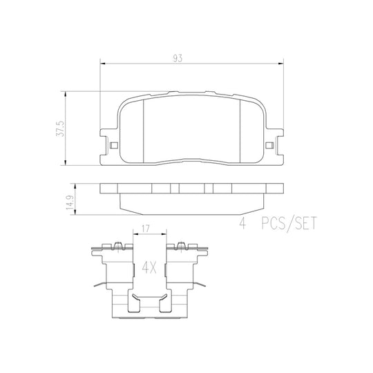 P83088N Brembo PRIME Ceramic Disc Brake Pad Set Brembo Brake Canada