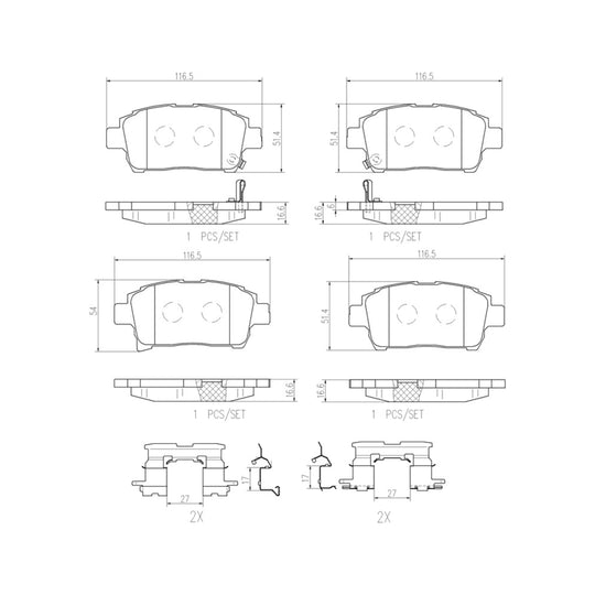 P83103N Brembo PRIME Ceramic Disc Brake Pad Set Brembo Brake Canada