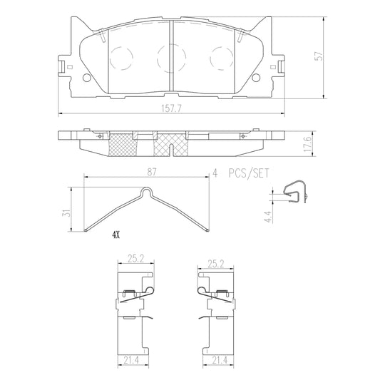 P83117NX Brembo XTRA Ceramic Disc Brake Pad Set Brembo Brake Canada