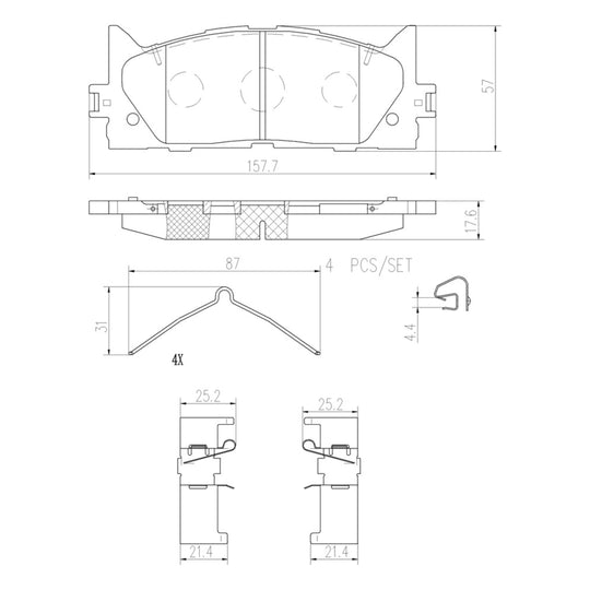 P83117N Brembo PRIME Ceramic Disc Brake Pad Set Brembo Brake Canada