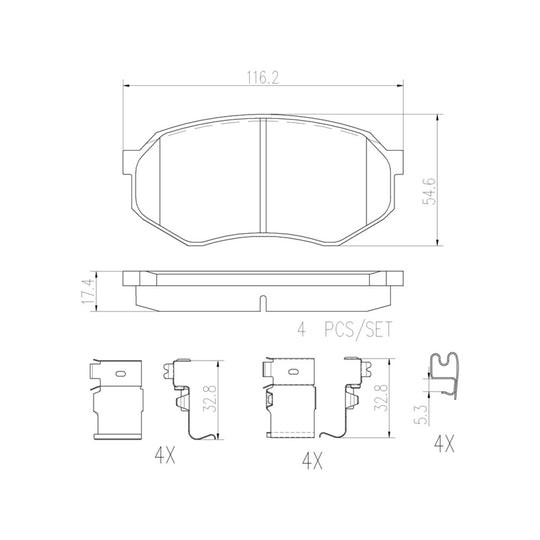 P83122N Brembo PRIME Ceramic Disc Brake Pad Set Brembo Brake Canada