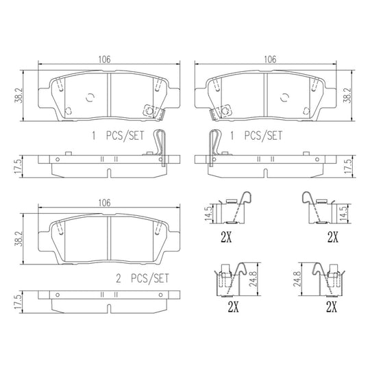 P83123N Brembo PRIME Ceramic Disc Brake Pad Set Brembo Brake Canada