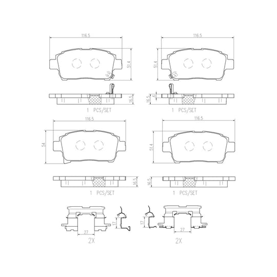 P83125N Brembo PRIME Ceramic Disc Brake Pad Set Brembo Brake Canada