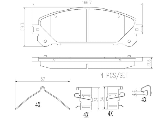 P83126N Brembo PRIME Ceramic Disc Brake Pad Set Brembo Brake Canada