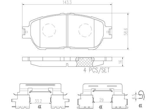 P83127N Brembo PRIME Ceramic Disc Brake Pad Set Brembo Brake Canada