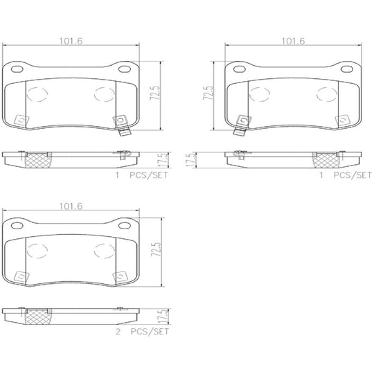 P83134N Brembo PRIME Ceramic Disc Brake Pad Set Brembo Brake Canada