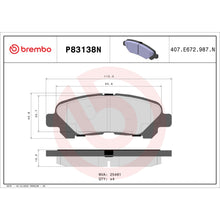 Load image into Gallery viewer, P83138N Brembo PRIME Ceramic Disc Brake Pad Set Brembo Brake Canada