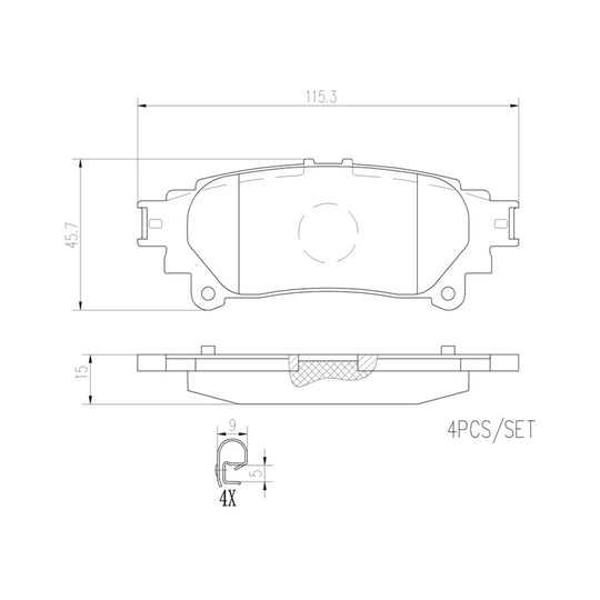 P83152N Brembo PRIME Ceramic Disc Brake Pad Set Brembo Brake Canada