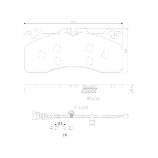 P83154N Brembo PRIME Ceramic Disc Brake Pad Set Brembo Brake Canada