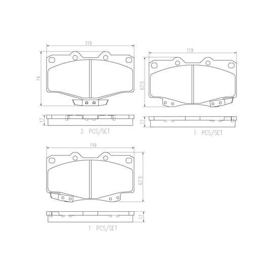 P83156N Brembo PRIME Ceramic Disc Brake Pad Set Brembo Brake Canada