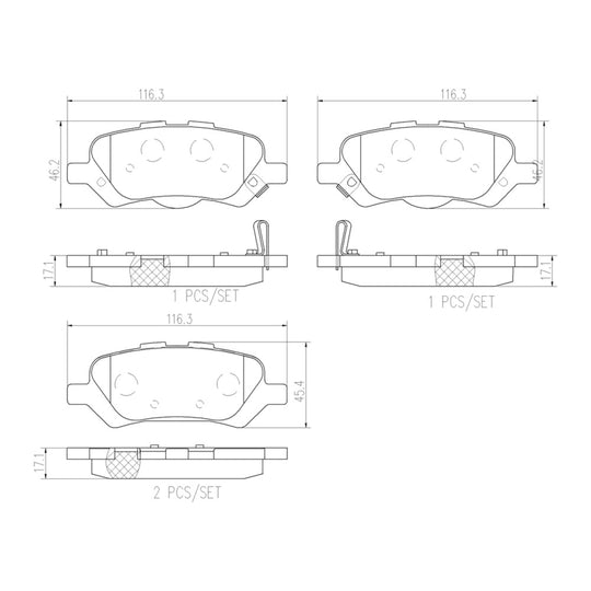 P83158N Brembo PRIME Ceramic Disc Brake Pad Set Brembo Brake Canada