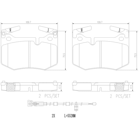 P83164N Brembo PRIME Ceramic Disc Brake Pad Set Brembo Brake Canada