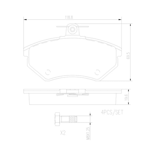 P85011N Brembo PRIME Ceramic Disc Brake Pad Set Brembo Brake Canada