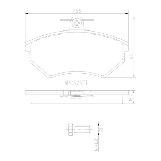 P85015N Brembo PRIME Ceramic Disc Brake Pad Set Brembo Brake Canada