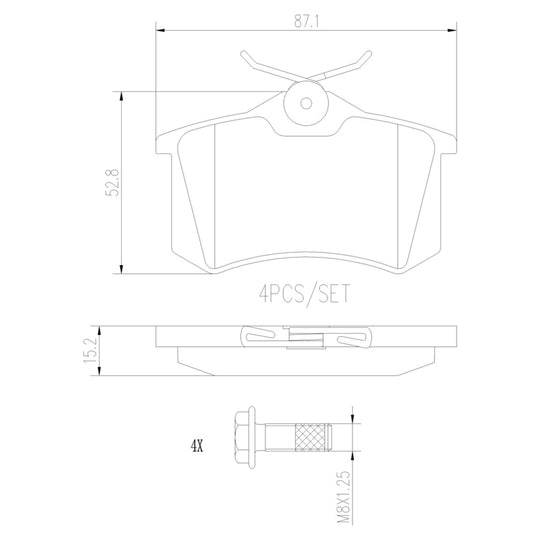 P85017N Brembo PRIME Ceramic Disc Brake Pad Set Brembo Brake Canada