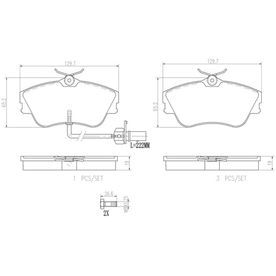 P85029N Brembo PRIME Ceramic Disc Brake Pad Set Brembo Brake Canada