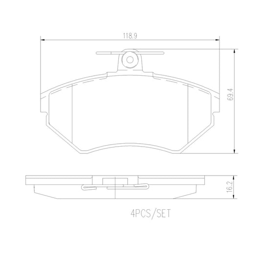 P85032N Brembo PRIME Ceramic Disc Brake Pad Set Brembo Brake Canada