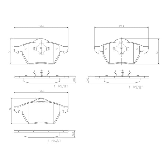 P85036N Brembo PRIME Ceramic Disc Brake Pad Set Brembo Brake Canada