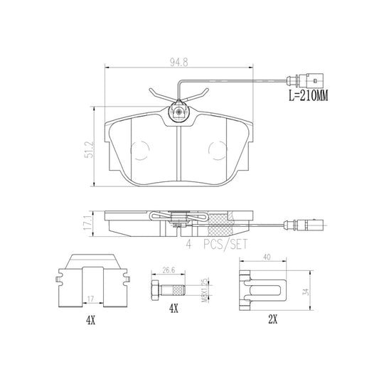 P85046N Brembo PRIME Ceramic Disc Brake Pad Set Brembo Brake Canada