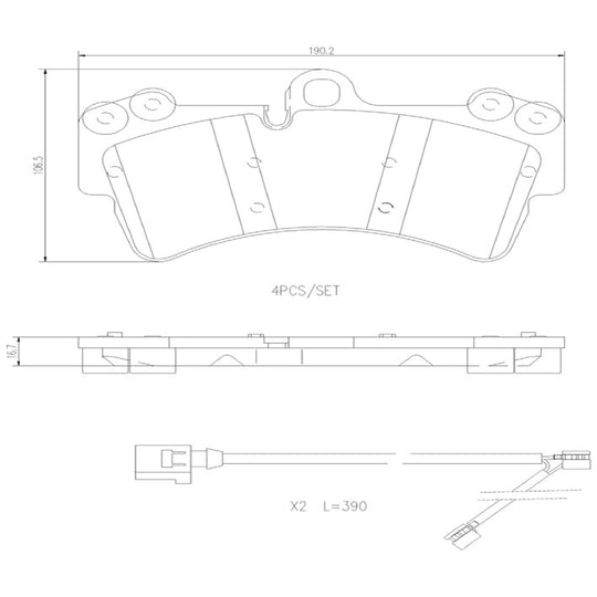 P85065N Brembo PRIME Ceramic Disc Brake Pad Set Brembo Brake Canada